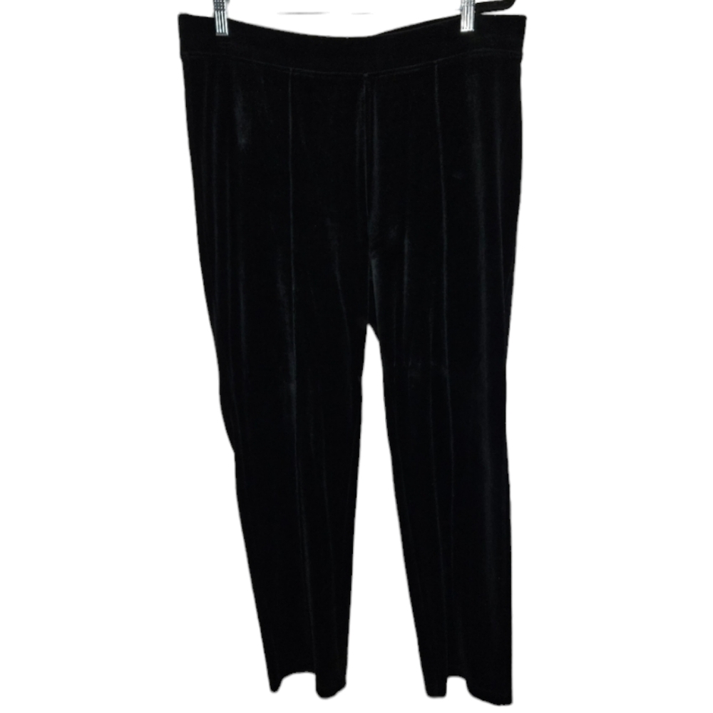 Zenergy by Chico's Velour Pants Size 2 | Large 12 Pull On Comfy Solid Black